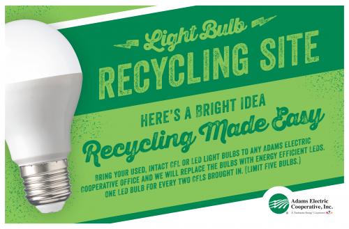 CFL LED Recycling Adams Electric Cooperative Inc